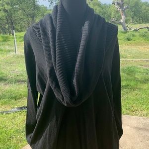 Black Cowl Neck Tunic Sweater w/pockets